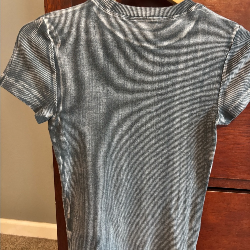Topshop Charcoal Ribbed Tee - Picture 4 of 6